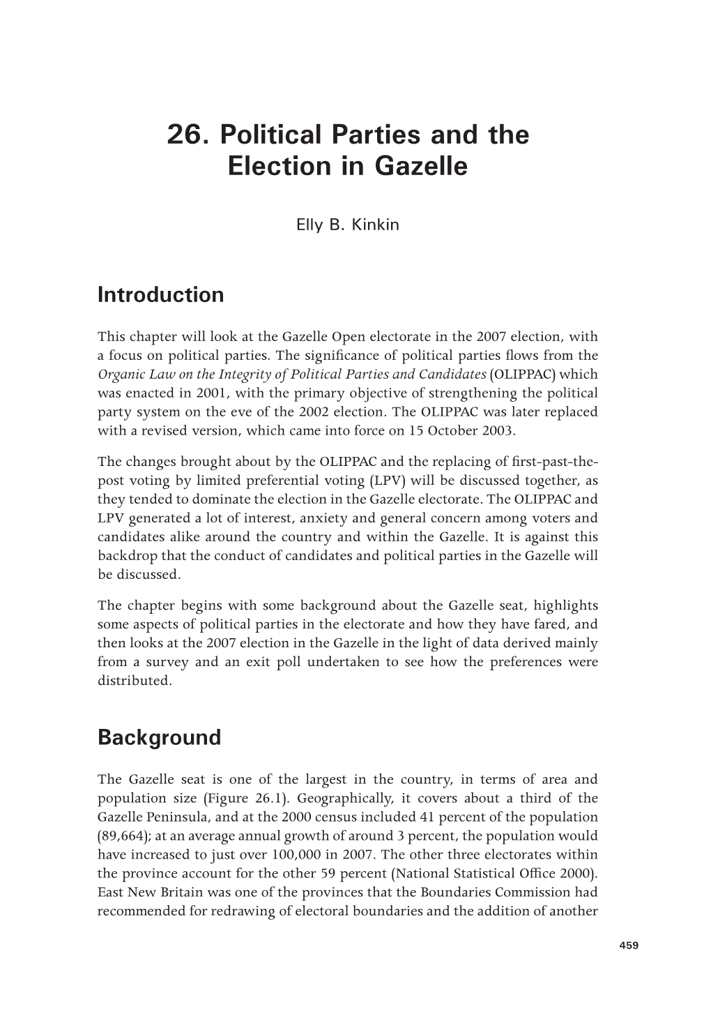 26. Political Parties and the Election in Gazelle