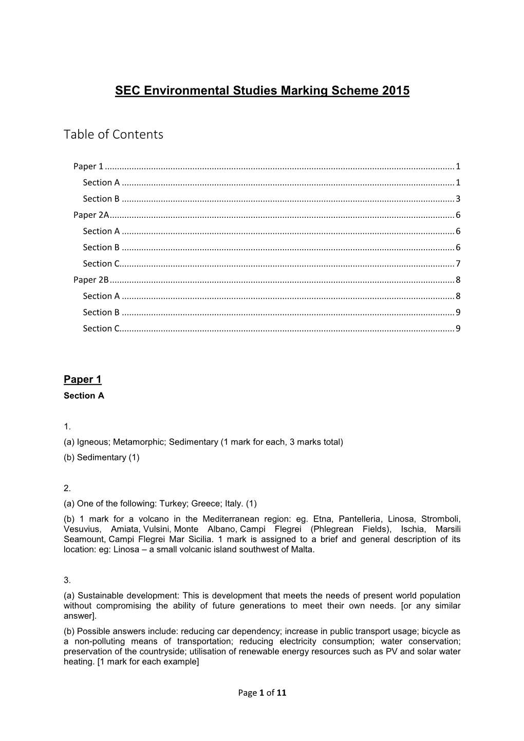 Table of Contents