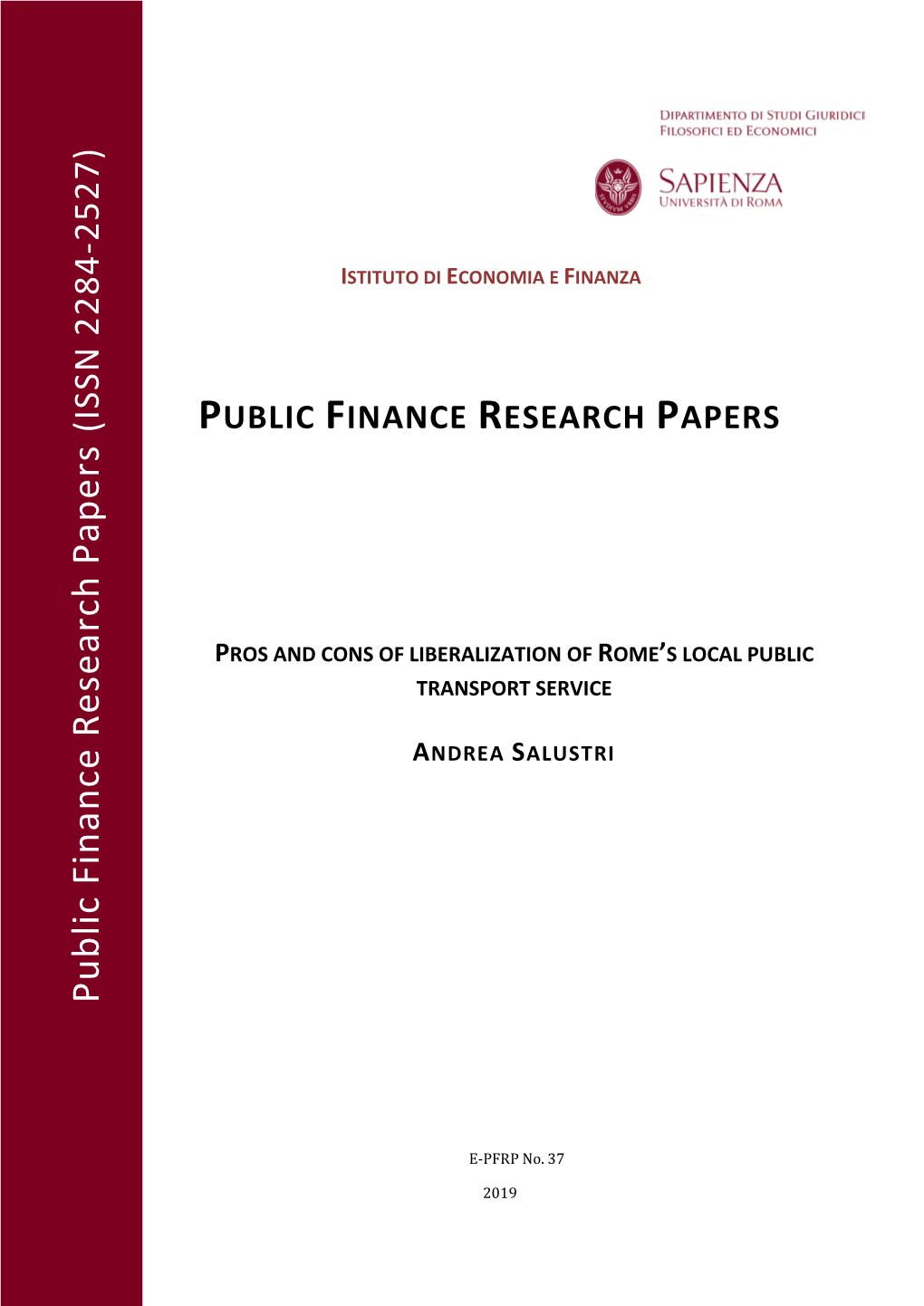 Public Finance R Esearch Papers