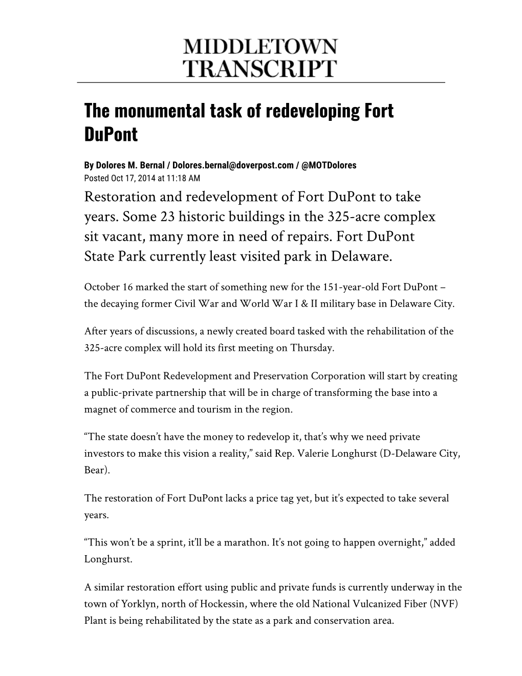 The Monumental Task of Redeveloping Fort Dupont