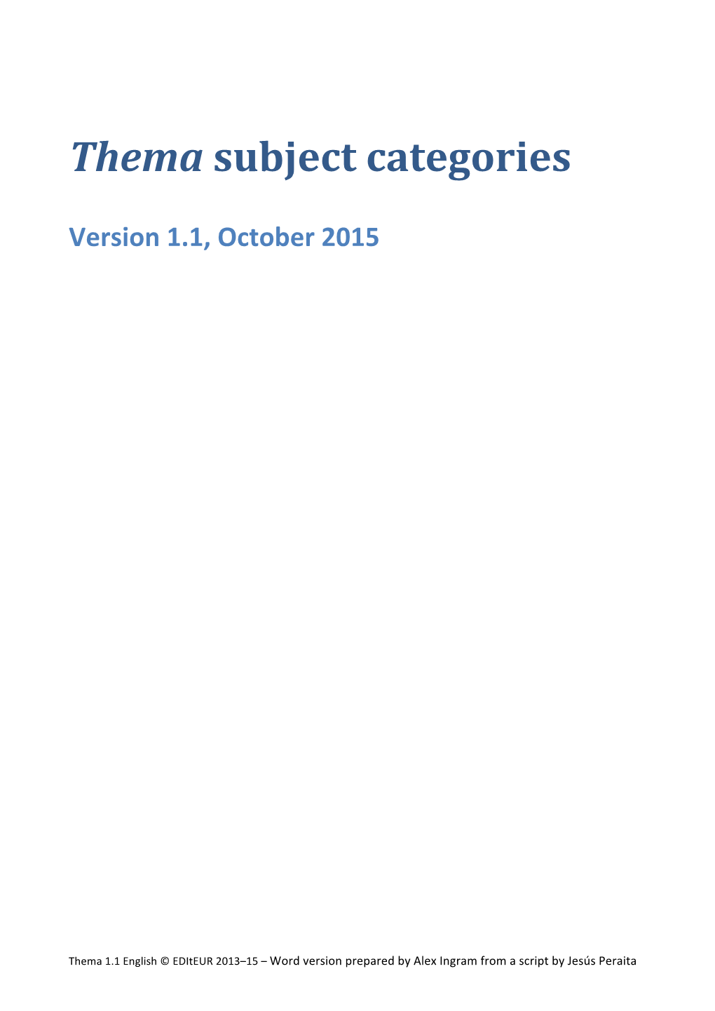 Thema Subject Categories