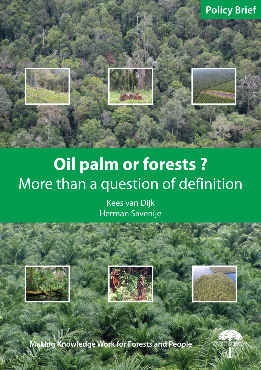 Oil Palm Or Forests ? More Than a Question of Definition Kees Van Dijk Herman Savenije
