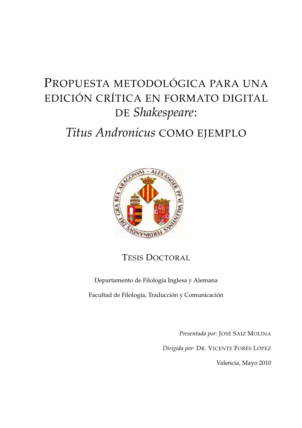 De Shakespeare: Titus Andronicus Como Ejemplo