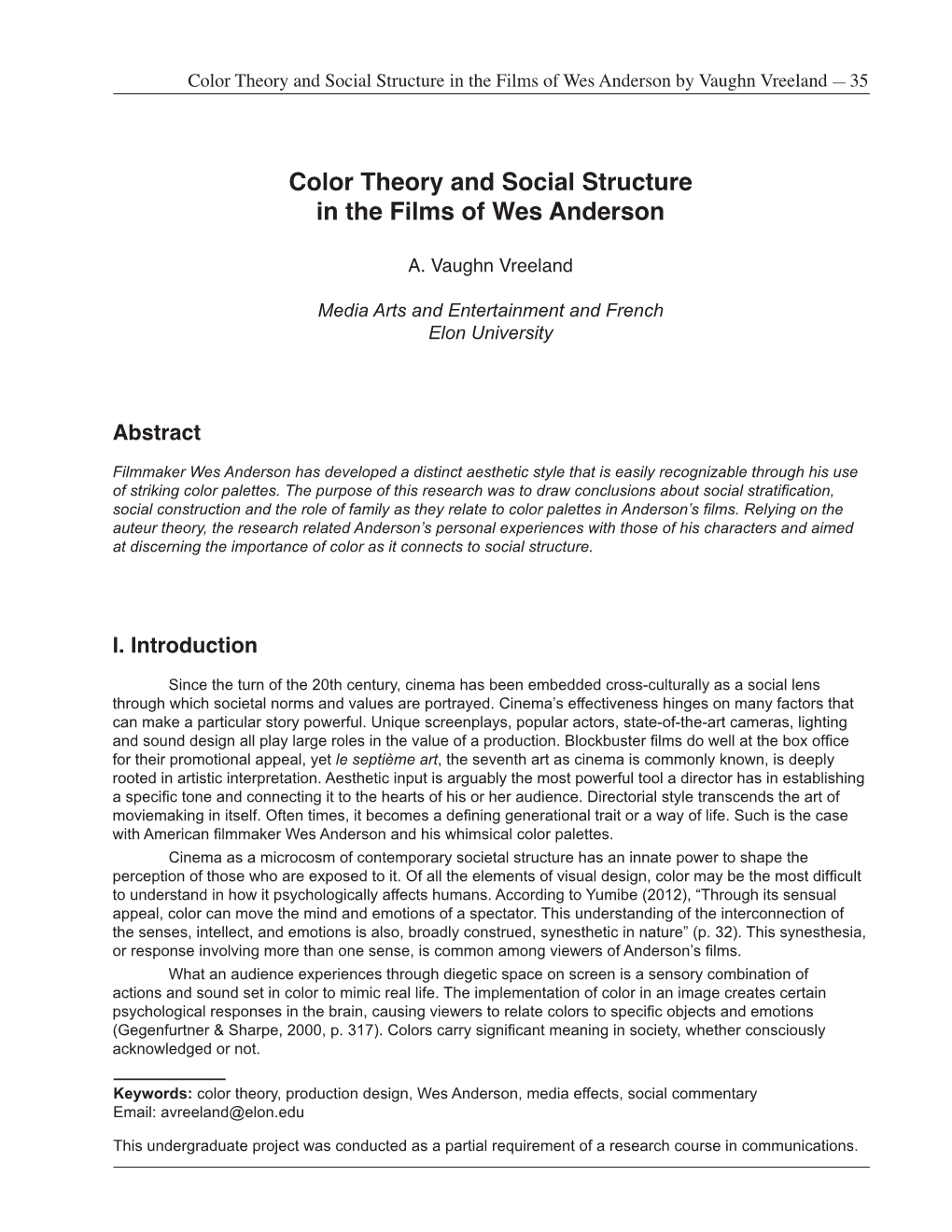 Color Theory and Social Structure in the Films of Wes Anderson by Vaughn Vreeland — 35