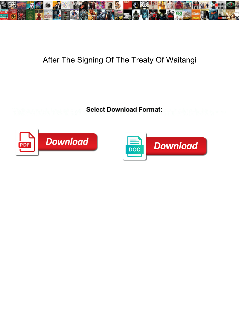 After the Signing of the Treaty of Waitangi