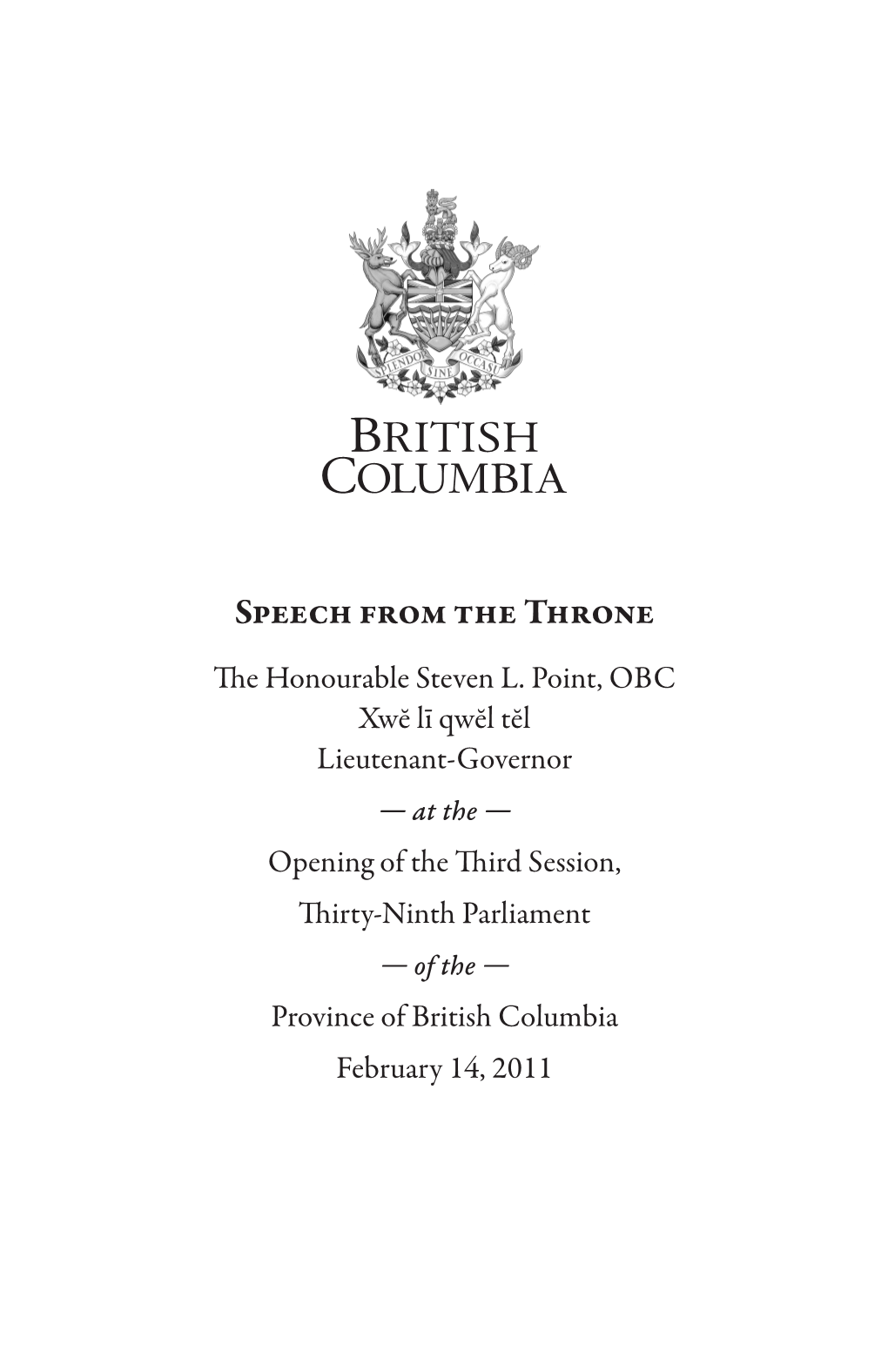 Speech from the Throne