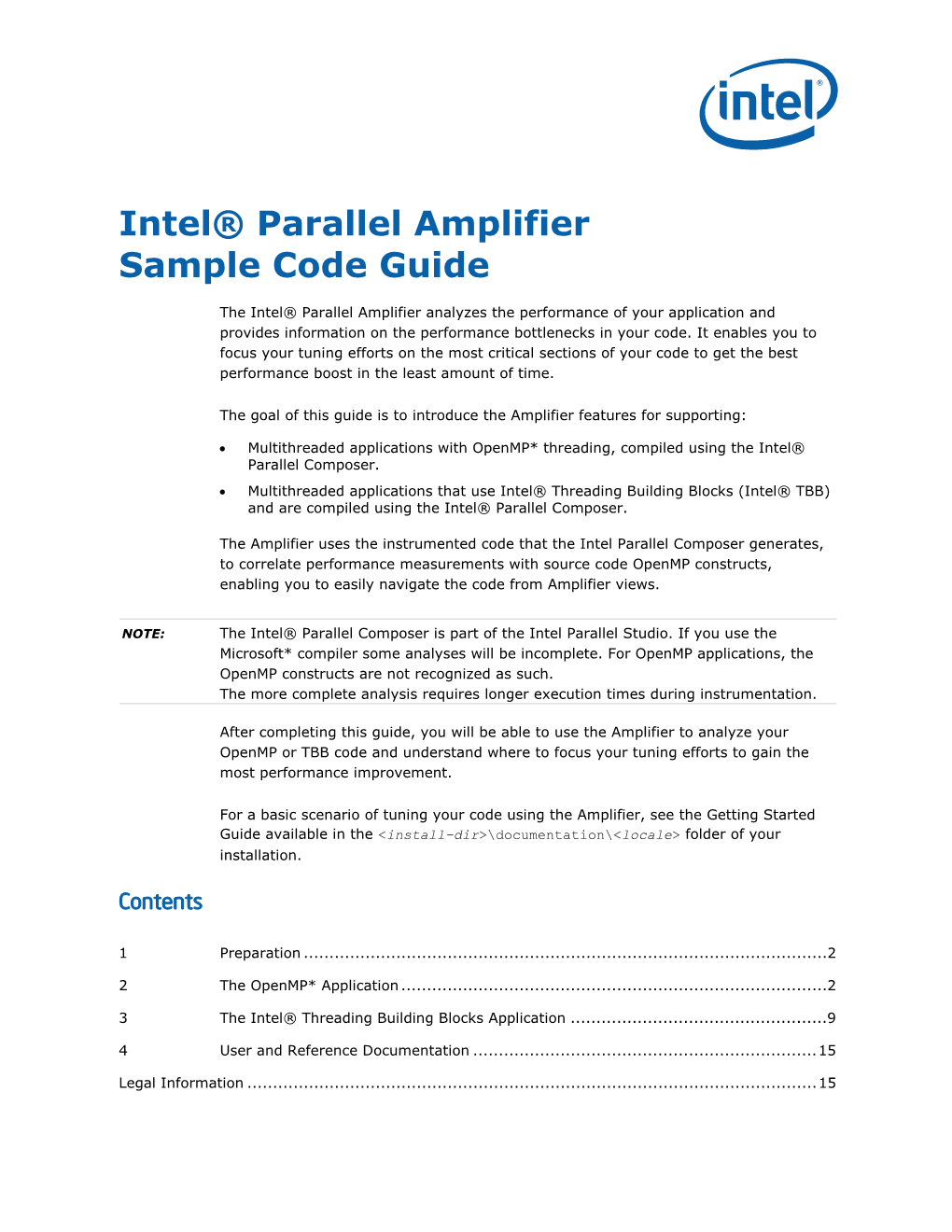 Intel® Parallel Amplifier Sample Code Guide