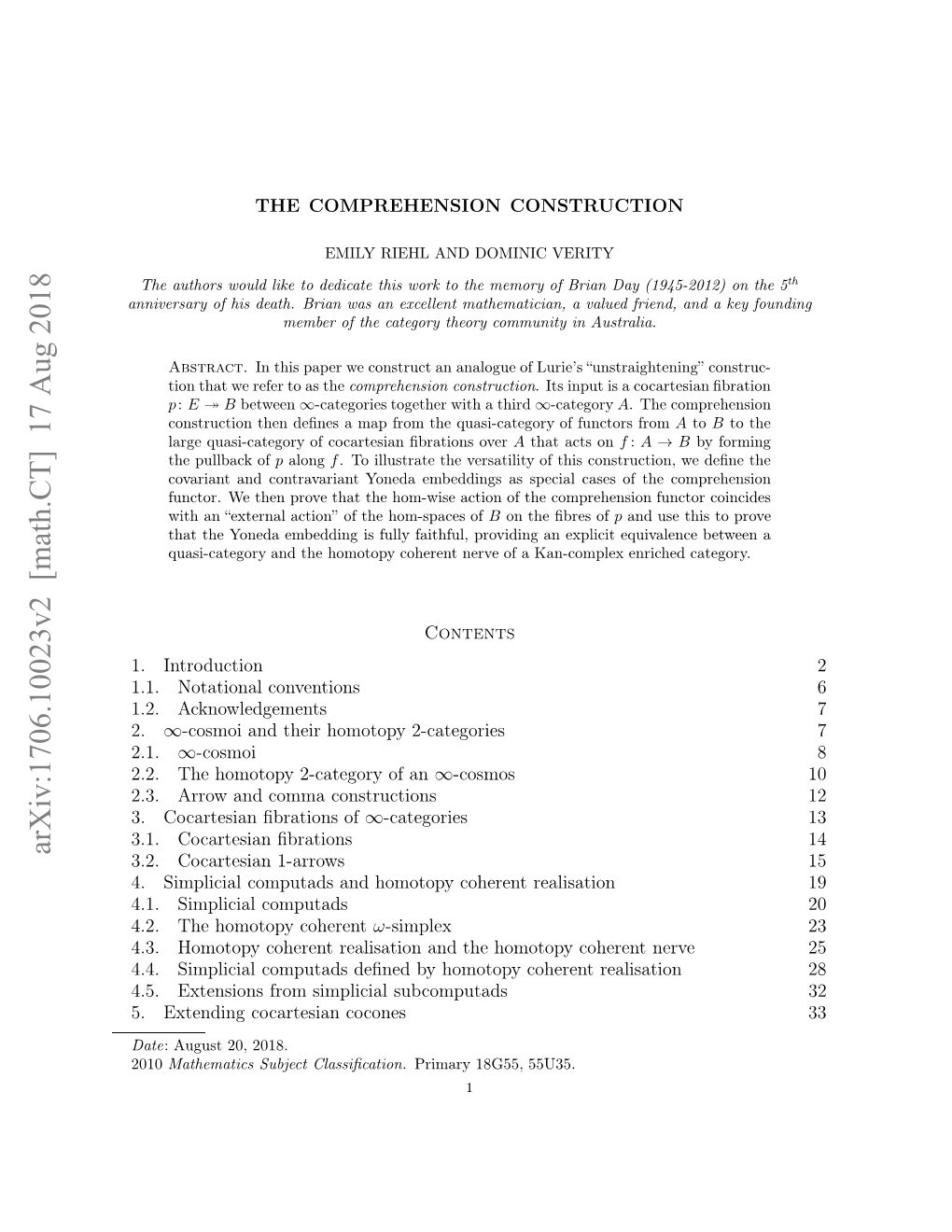 The Comprehension Construction 46 6.1