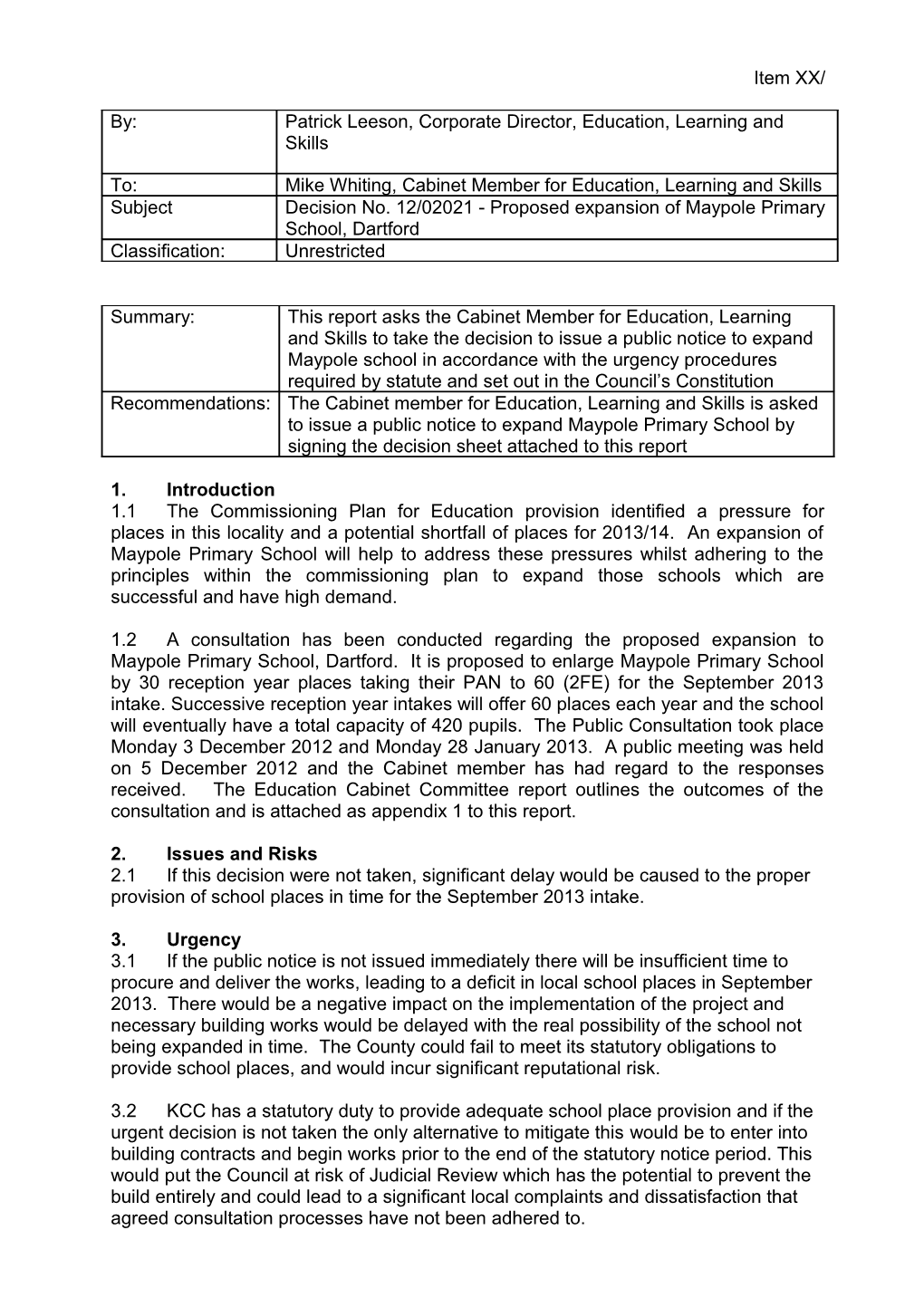 Decision Making Process and Committee Structure