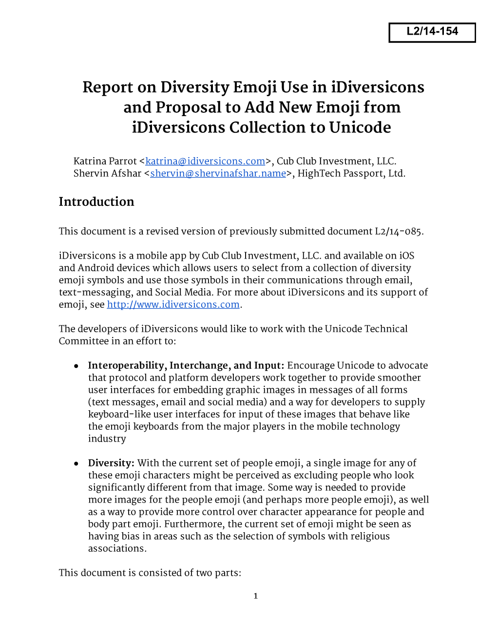 Report on Diversity Emoji Use in Idiversicons and Proposal to Add New Emoji from Idiversicons Collection to Unicode