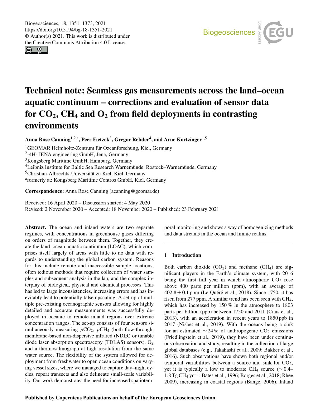 Seamless Gas Measurements Across the Land–Ocean Aquatic Continuum