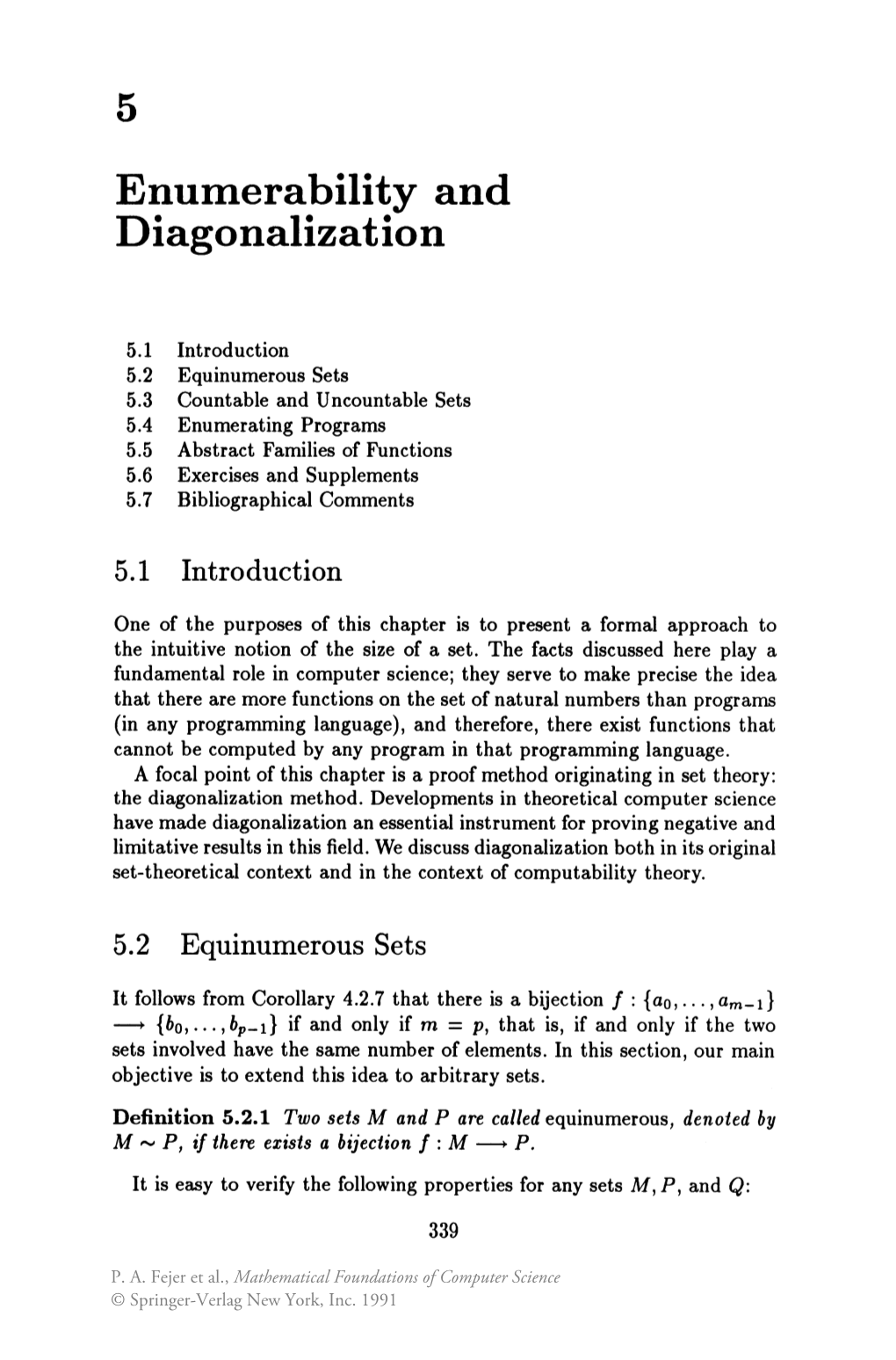 Enumerability and Diagonalization