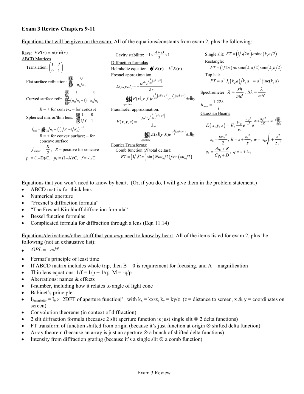 Exam Review Chapters 1-5