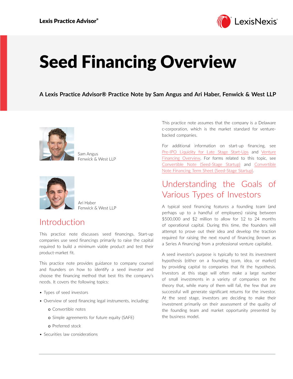 Seed Financing Overview