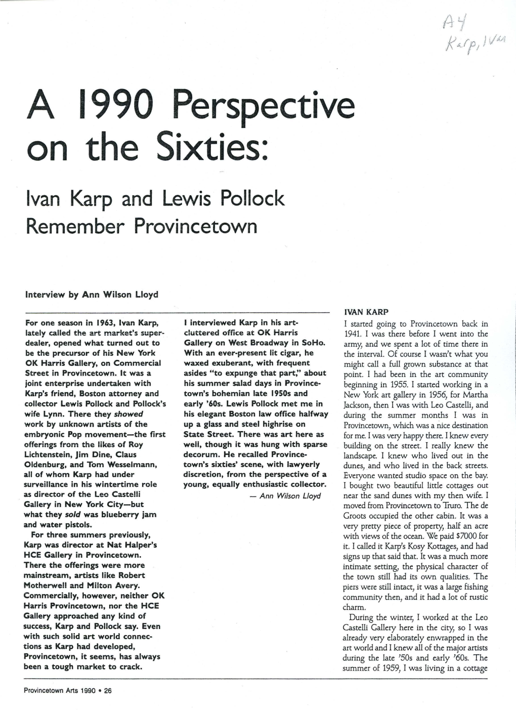 A 1990 Perspective on the Sixties