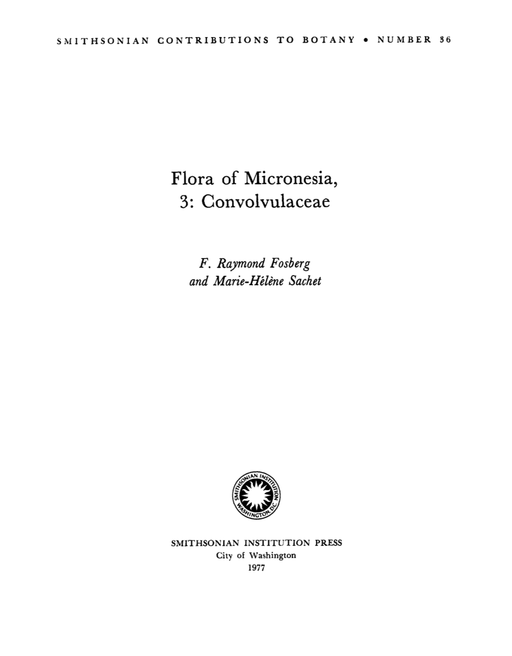 Flora of Micronesia, 3: Convolvulaceae
