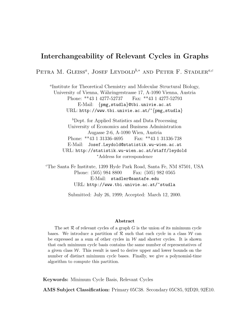Interchangeability of Relevant Cycles in Graphs