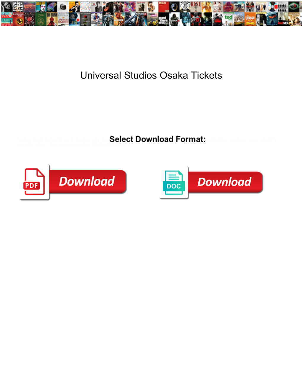 Universal Studios Osaka Tickets