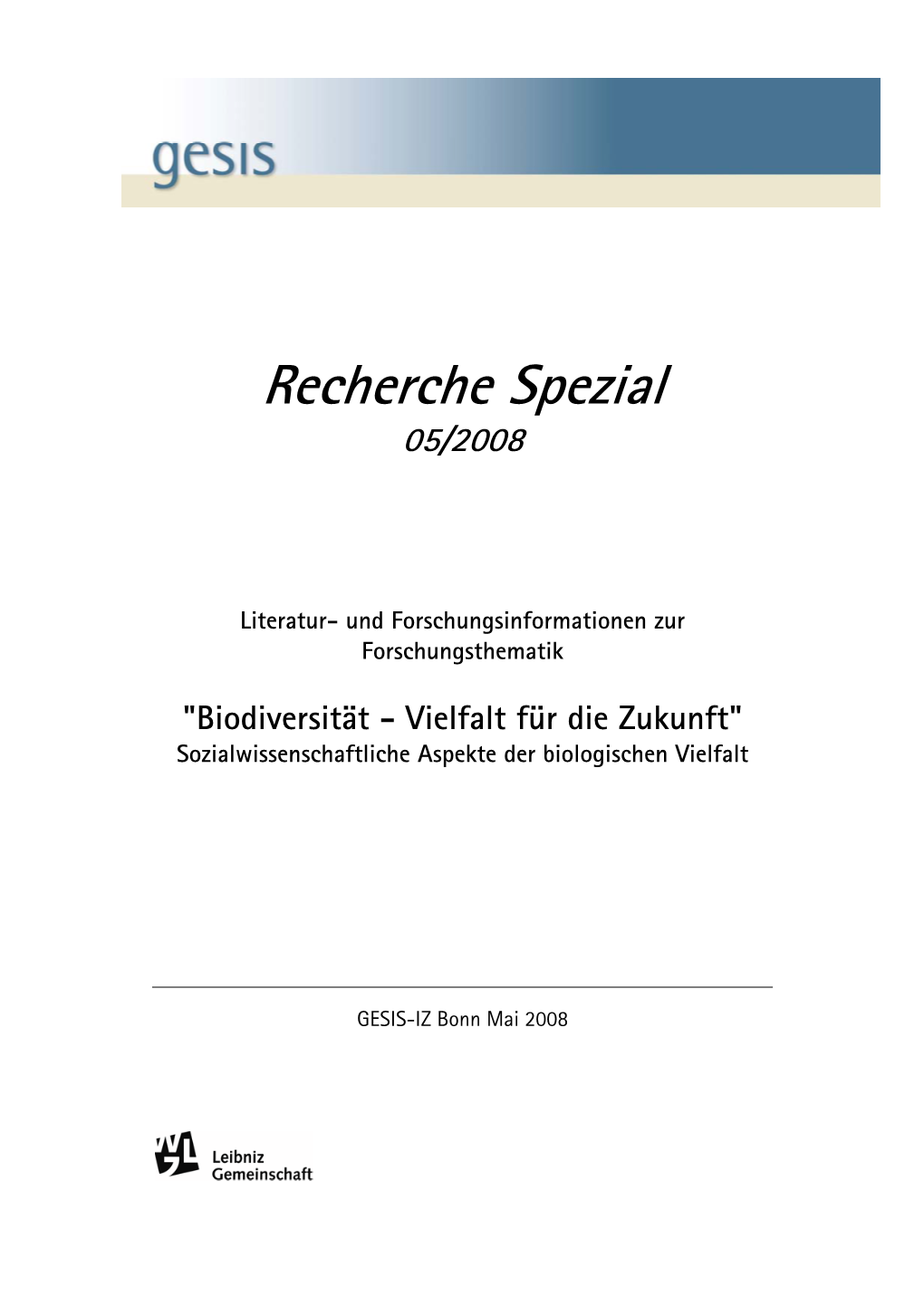 Recherche Spezial 05/2008