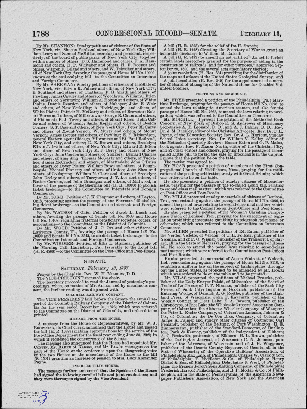 ·1788 Congressional Record-Senate