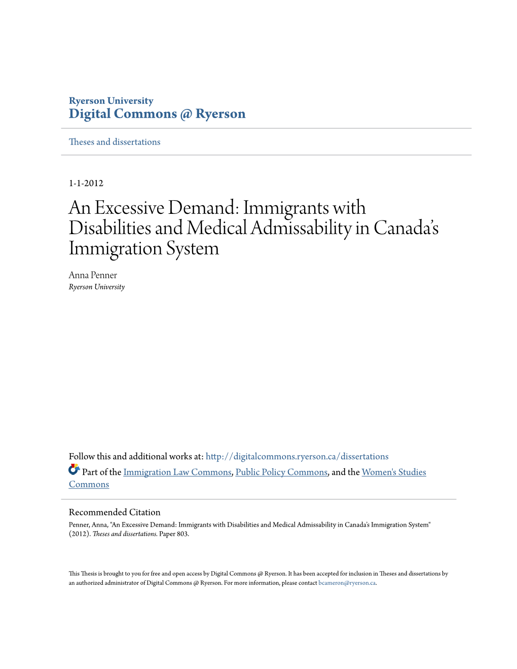 Immigration and Disability