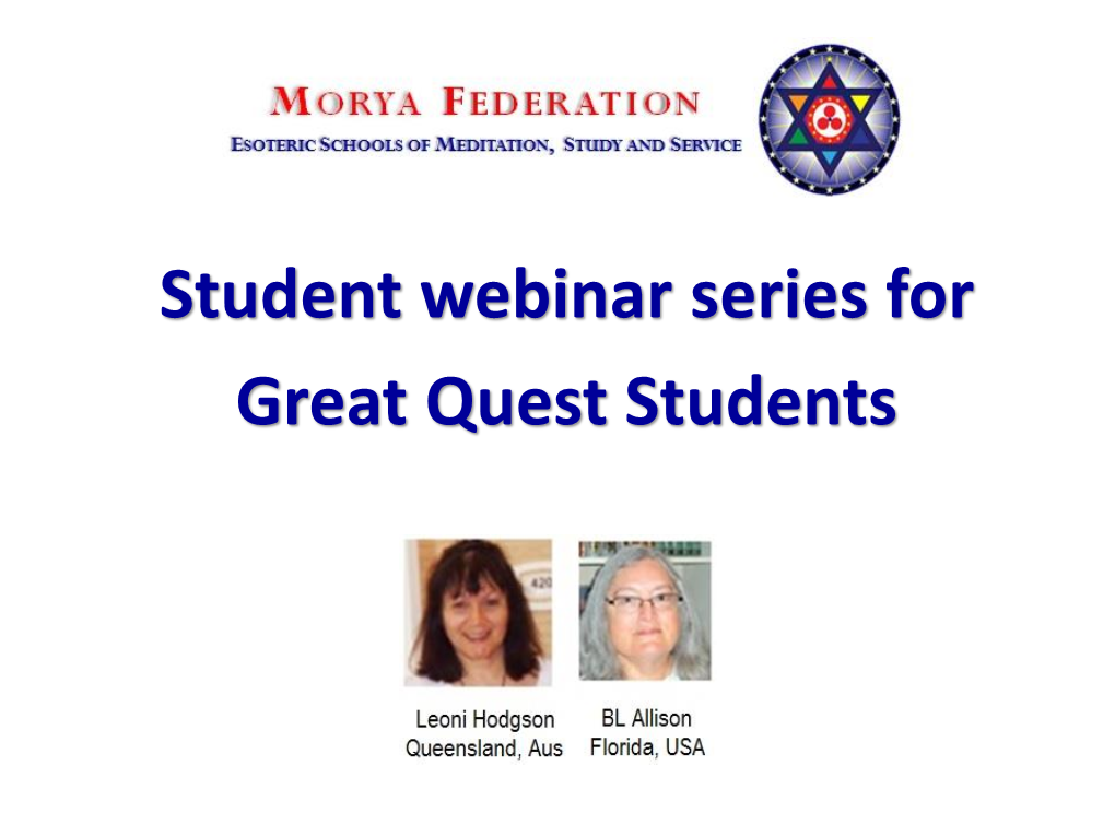 Student Webinar Series for Great Quest Students the Constitution of Man