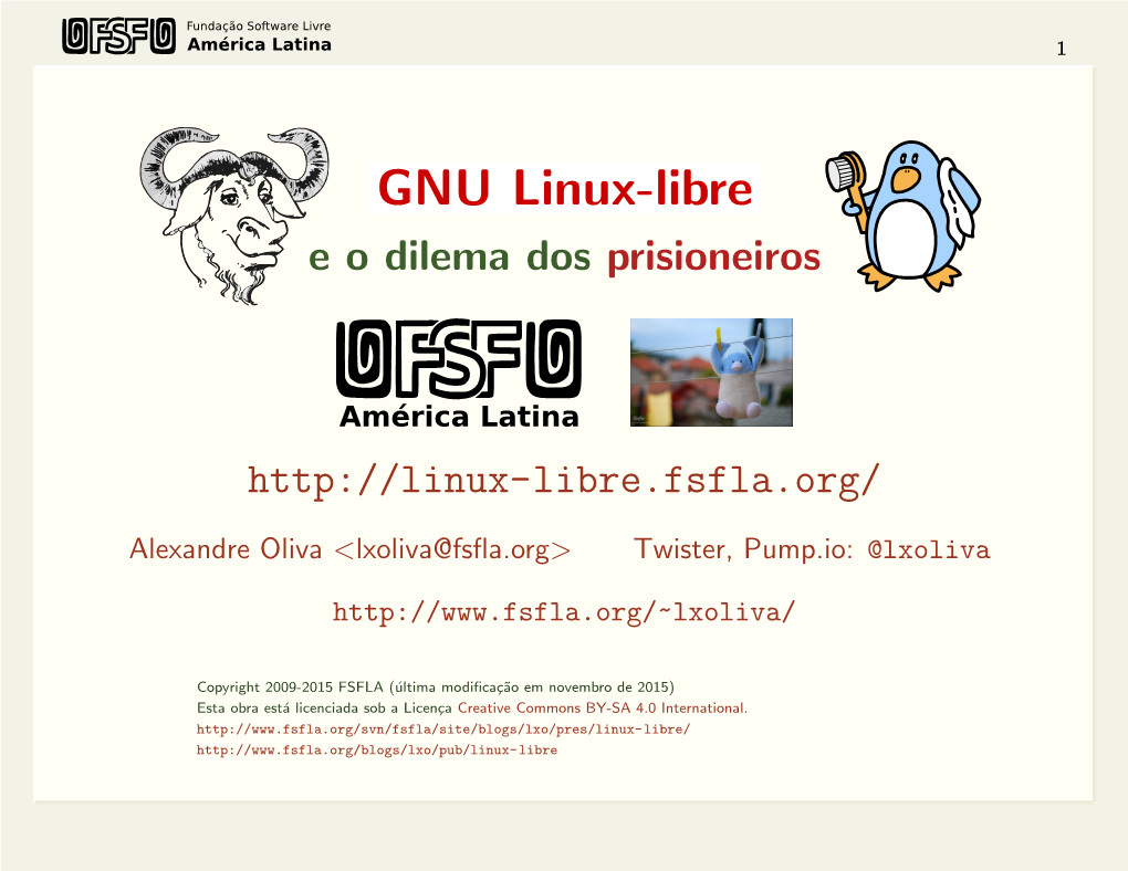 GNU Linux-Libre E O Dilema Dos Prisioneiros