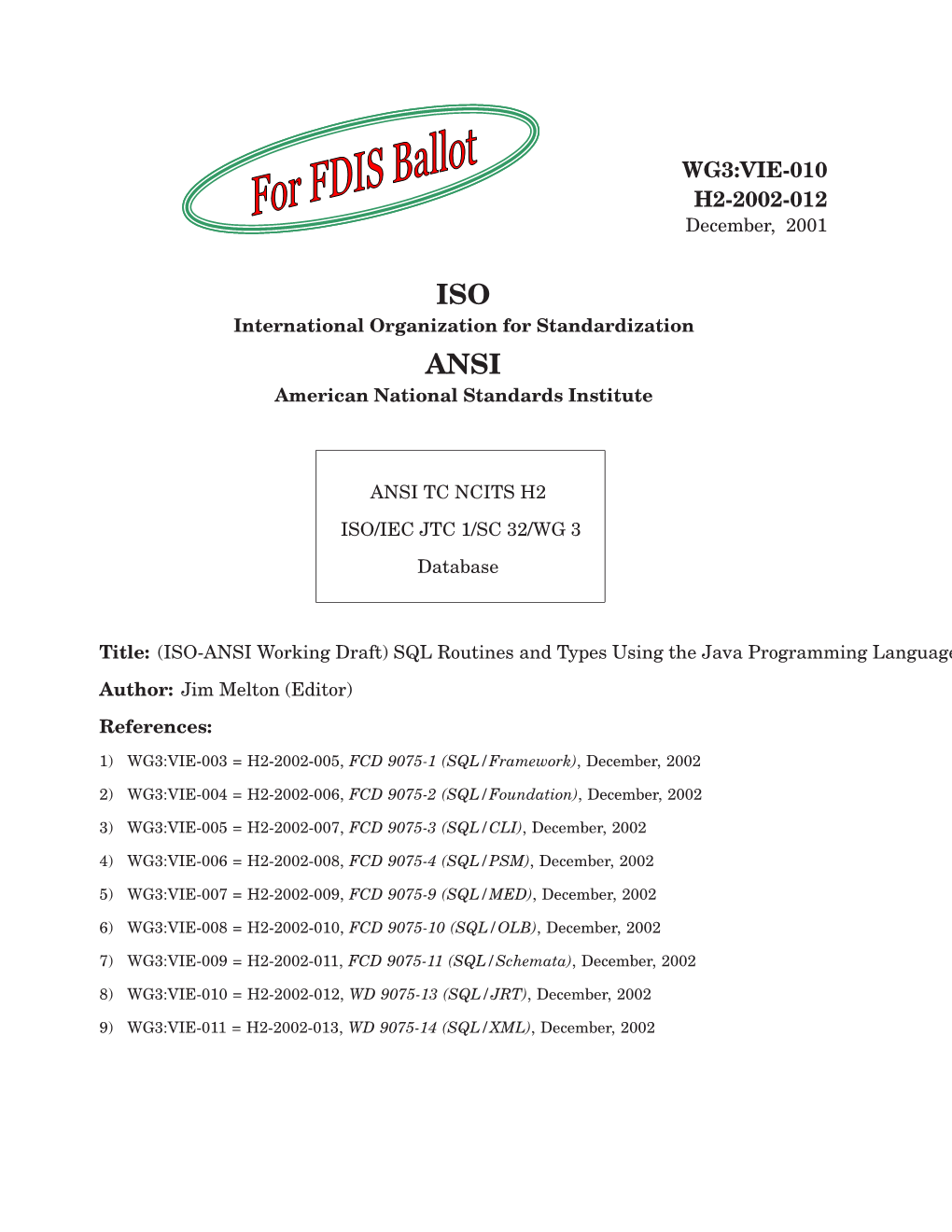 FDIS Ballot Document
