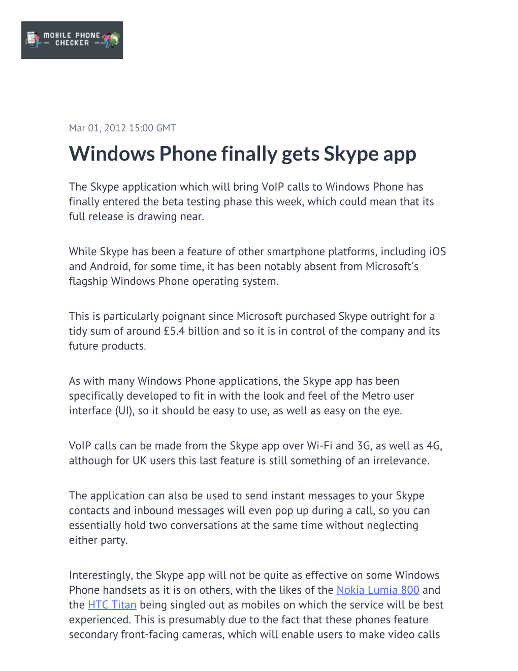 Windows Phone Finally Gets Skype App