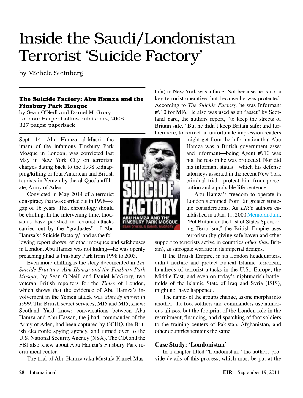 Inside the Saudi/Londonistan Terrorist 'Suicide Factory'