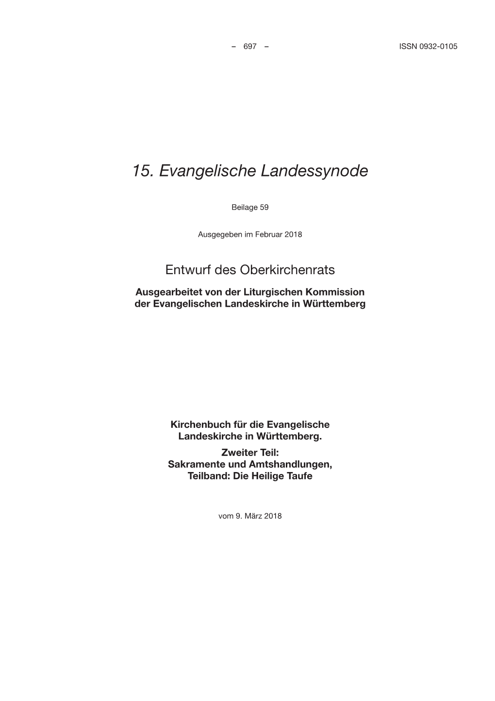 15. Evangelische Landessynode