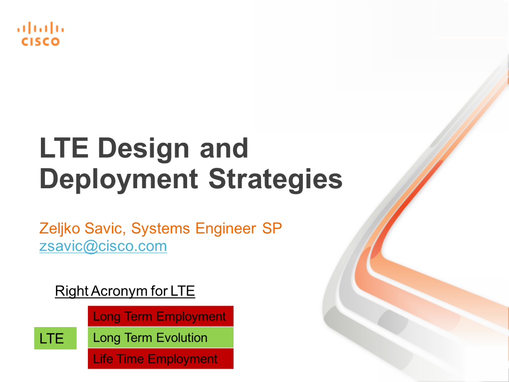 LTE Design and Deployment Strategies