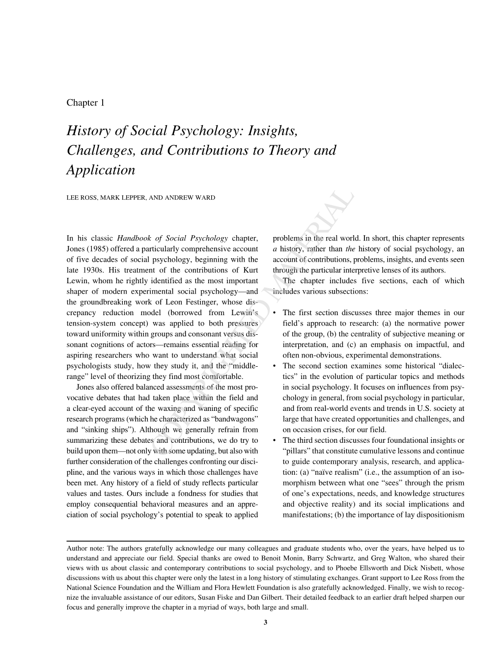History of Social Psychology: Insights, Challenges, and Contributions to Theory and Application