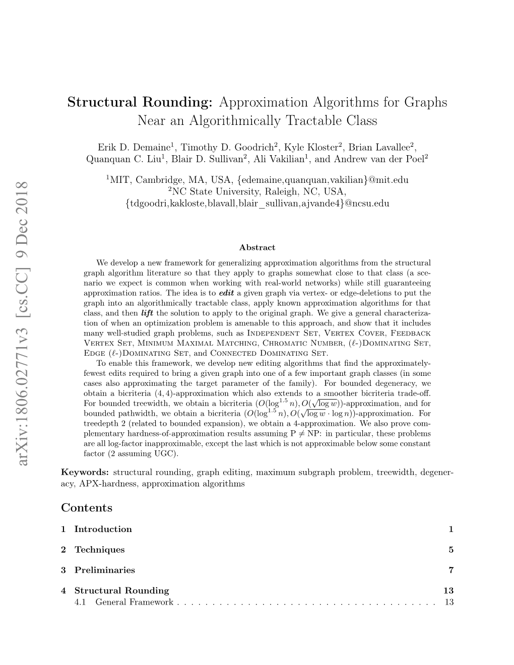 Structural Rounding: Approximation Algorithms for Graphs Near an Algorithmically Tractable Class