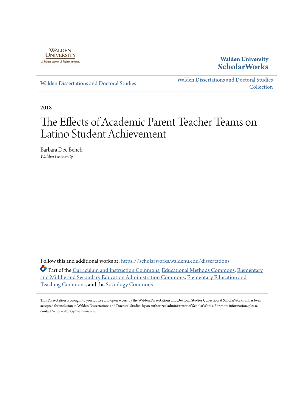 The Effects of Academic Parent Teacher Teams on Latino Student Achievement