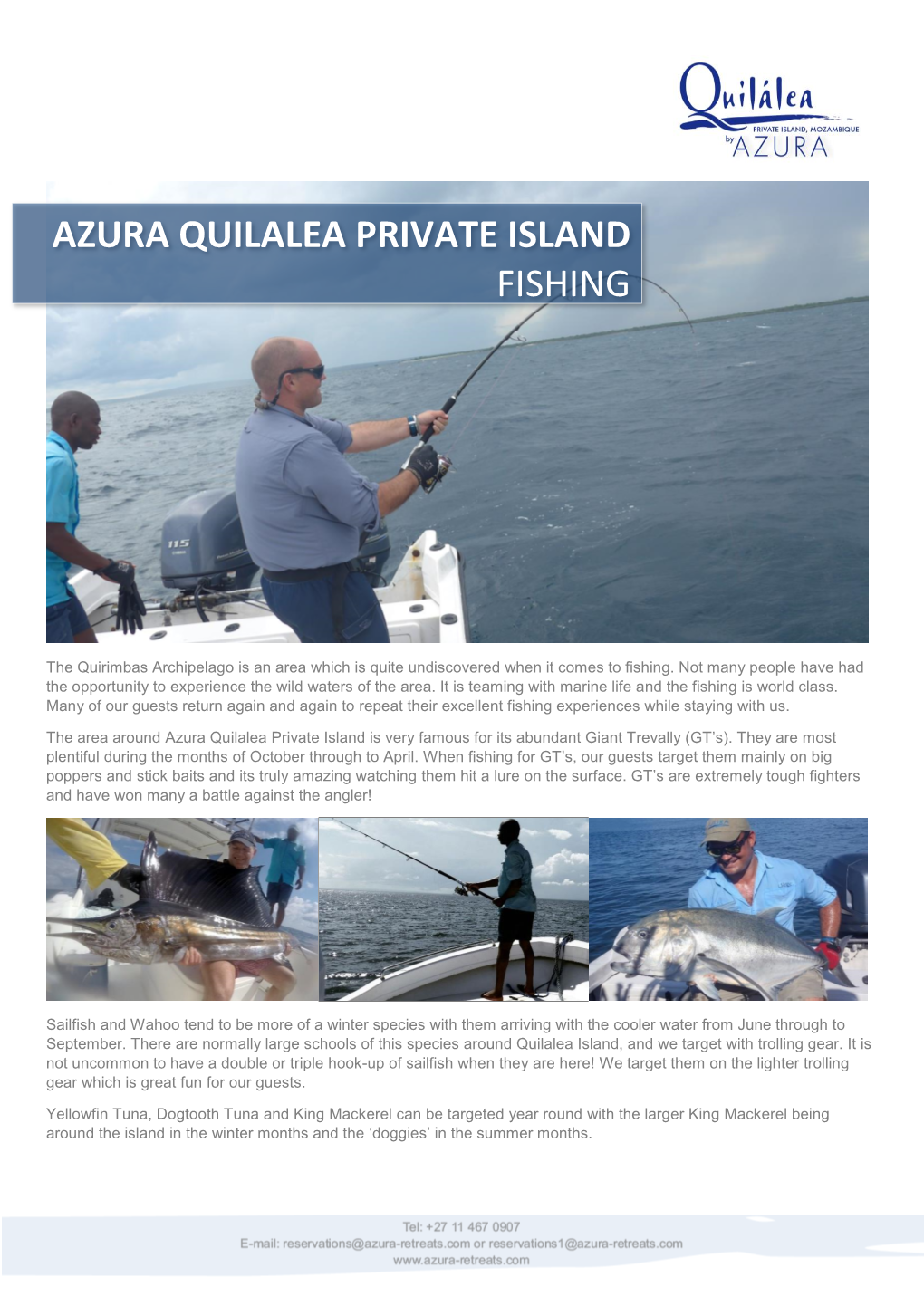 Azura Quilalea Private Island Fishing