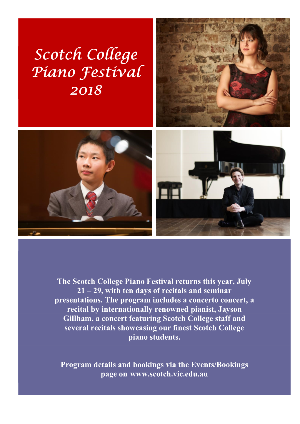 Scotch College Piano Festival 2018