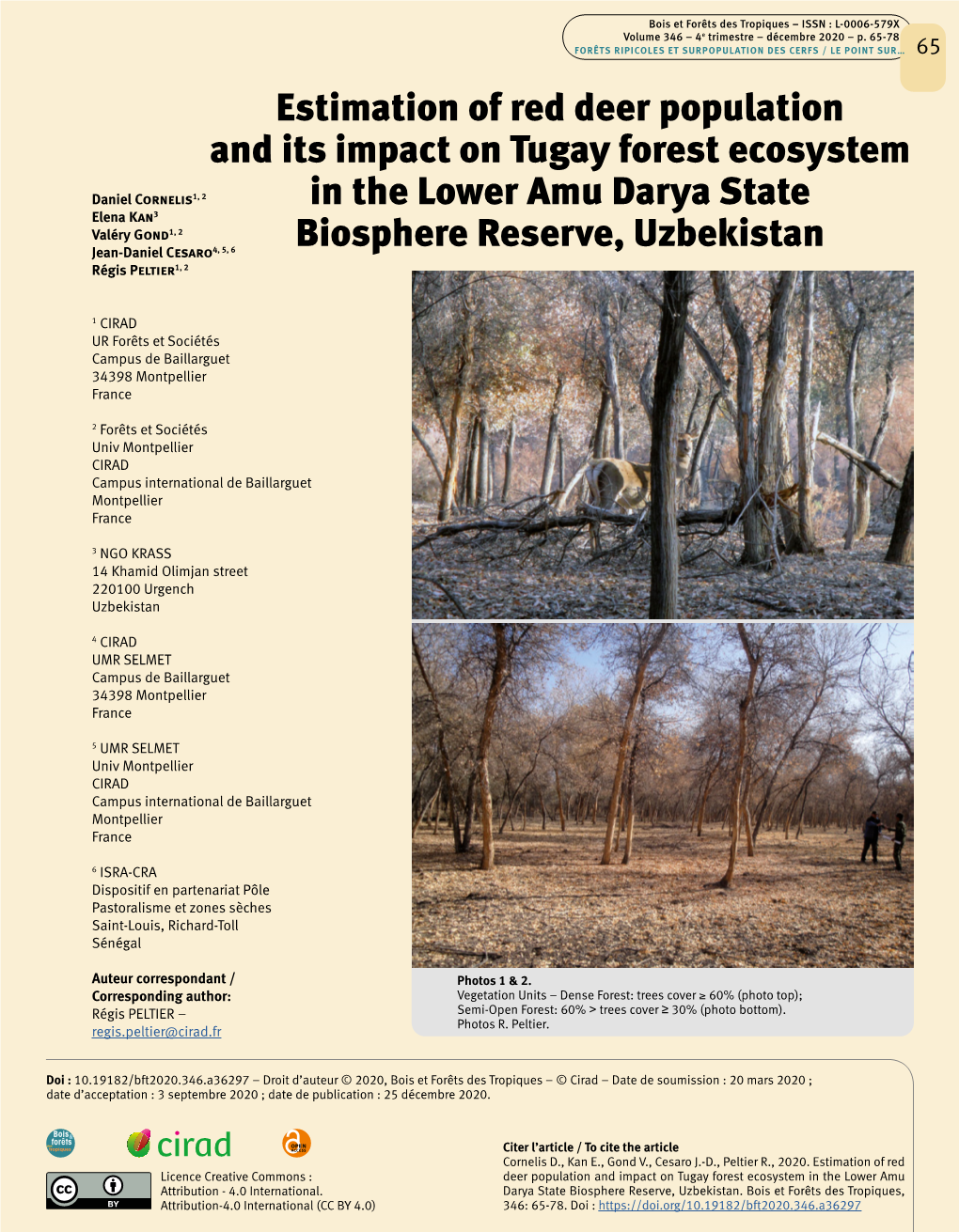 Estimation of Red Deer Population and Its Impact on Tugay Forest Ecosystem