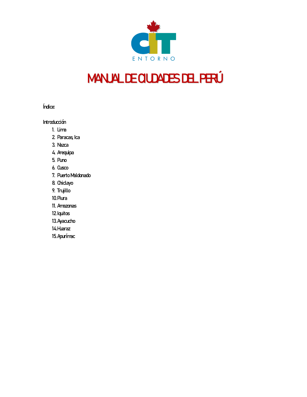 Manual De Ciudades Del Perú