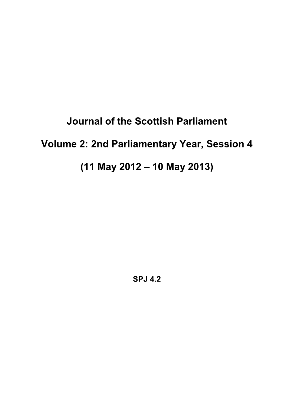 Journal of the Scottish Parliament