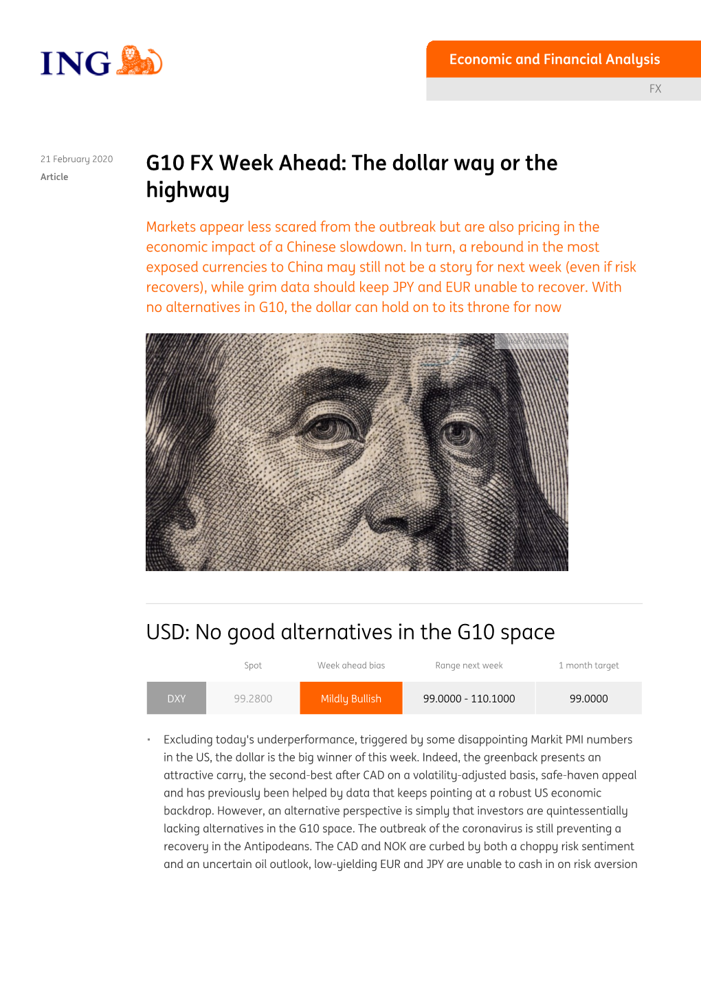 G10 FX Week Ahead: the Dollar Way Or the Article Highway