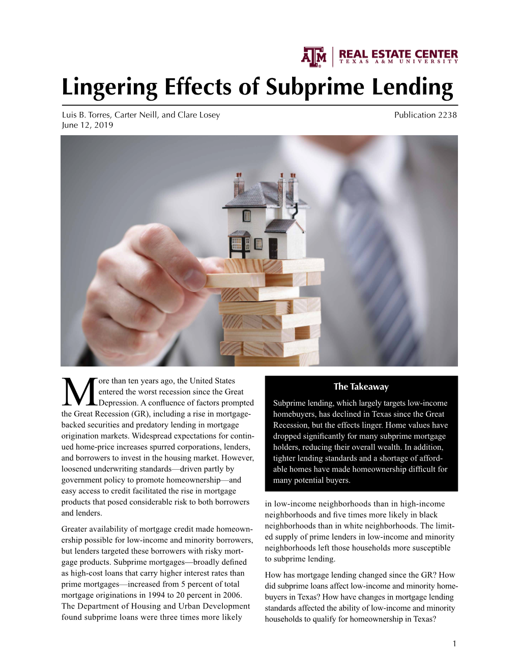 Lingering Effects of Subprime Lending
