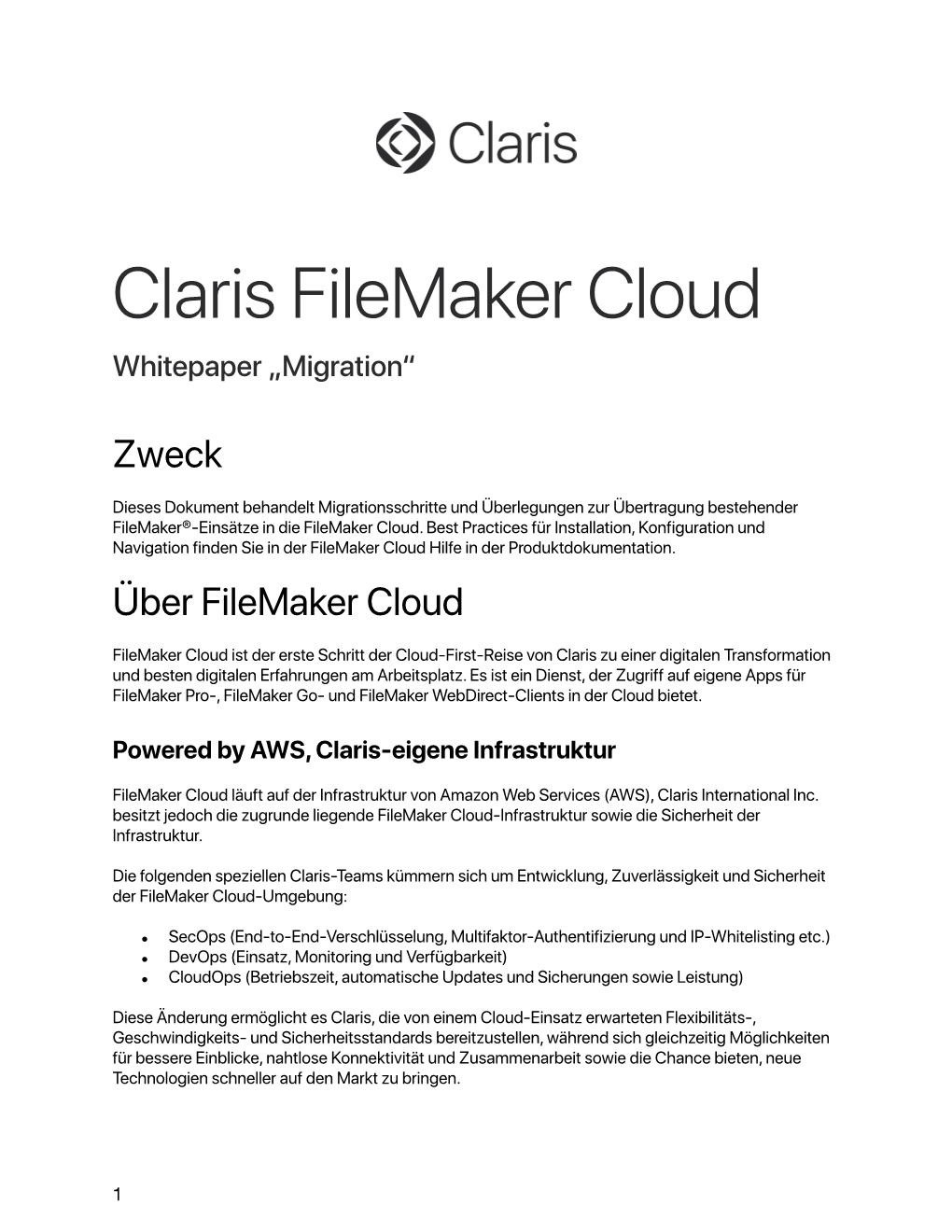 Filemaker Cloud Migration De-DE