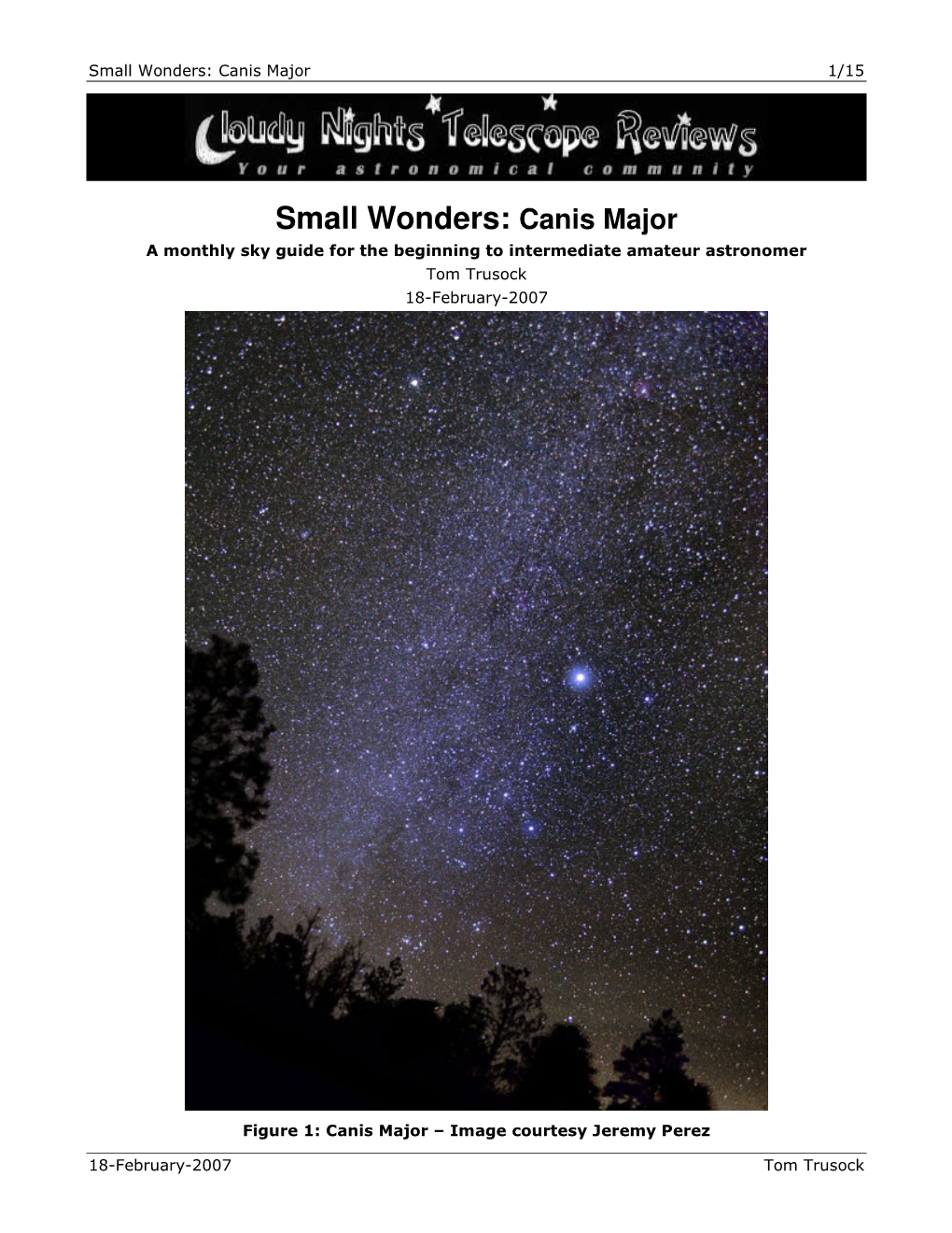 Small Wonders: Canis Major 1/15