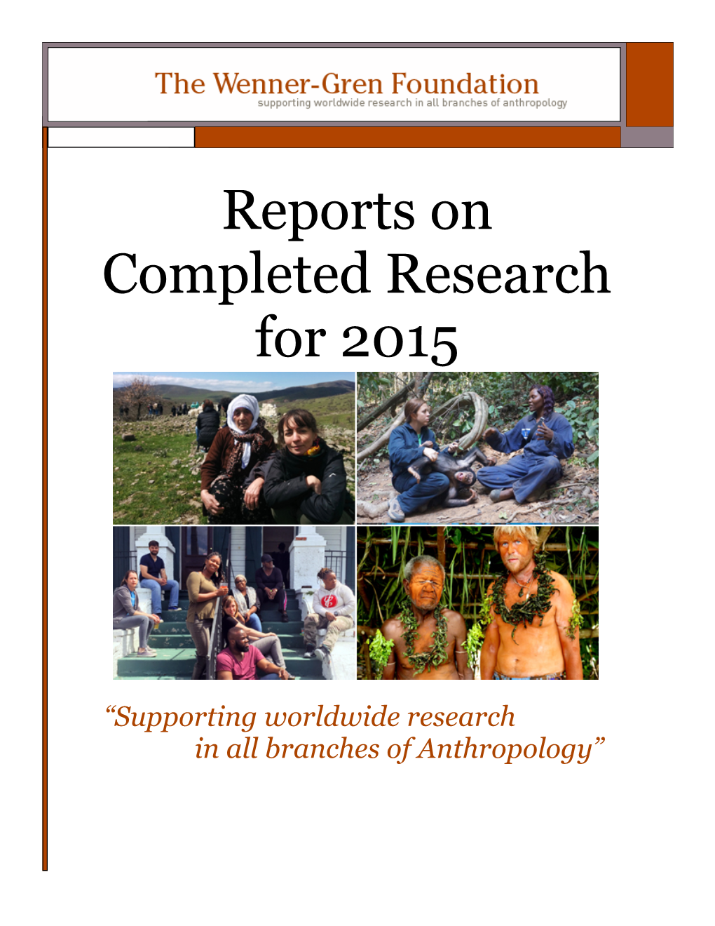 Reports on Completed Research for 2015