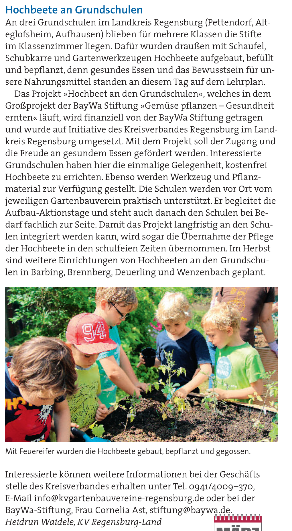 Hochbeet an Den Grundschulen