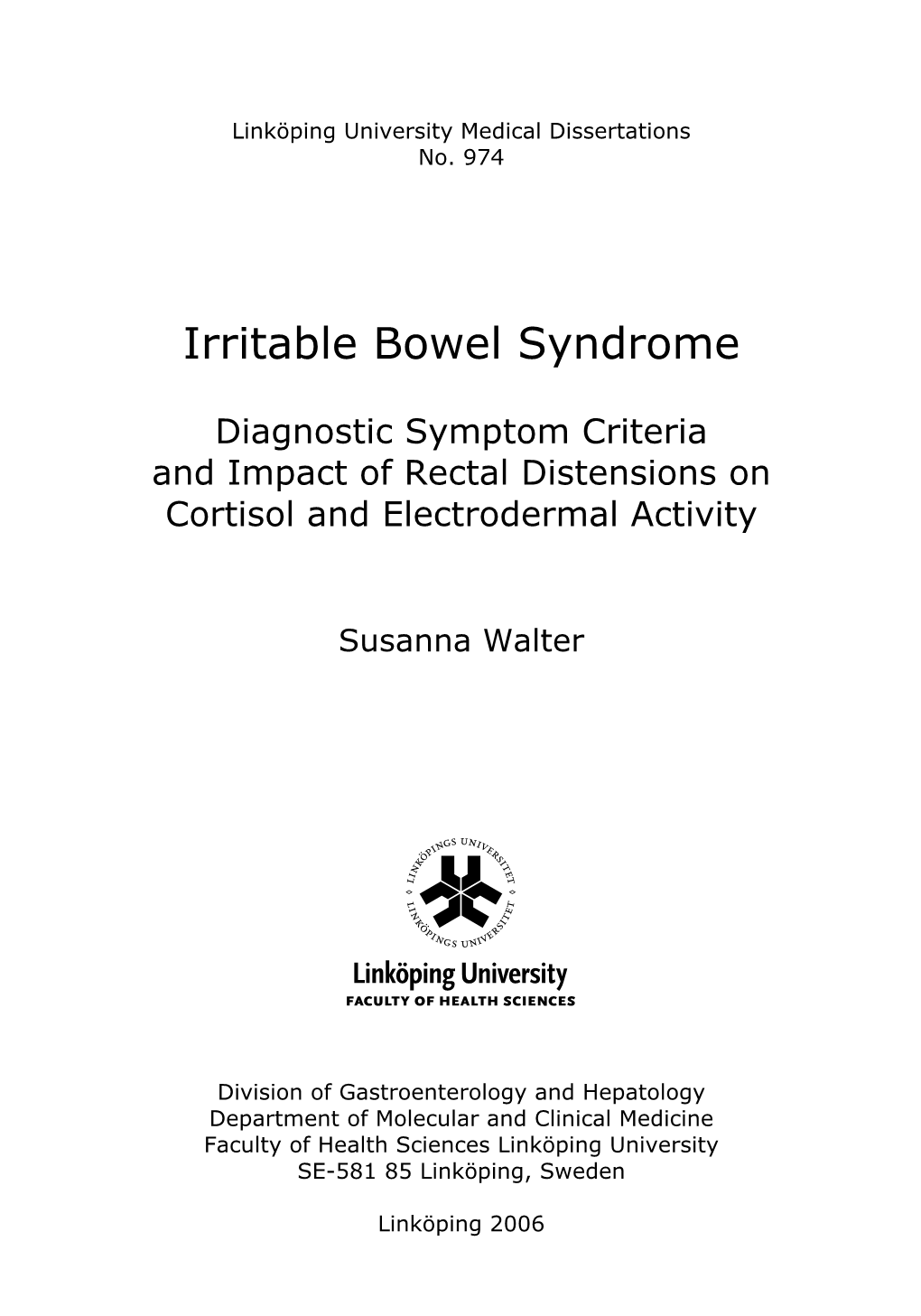 Irritable Bowel Syndrome