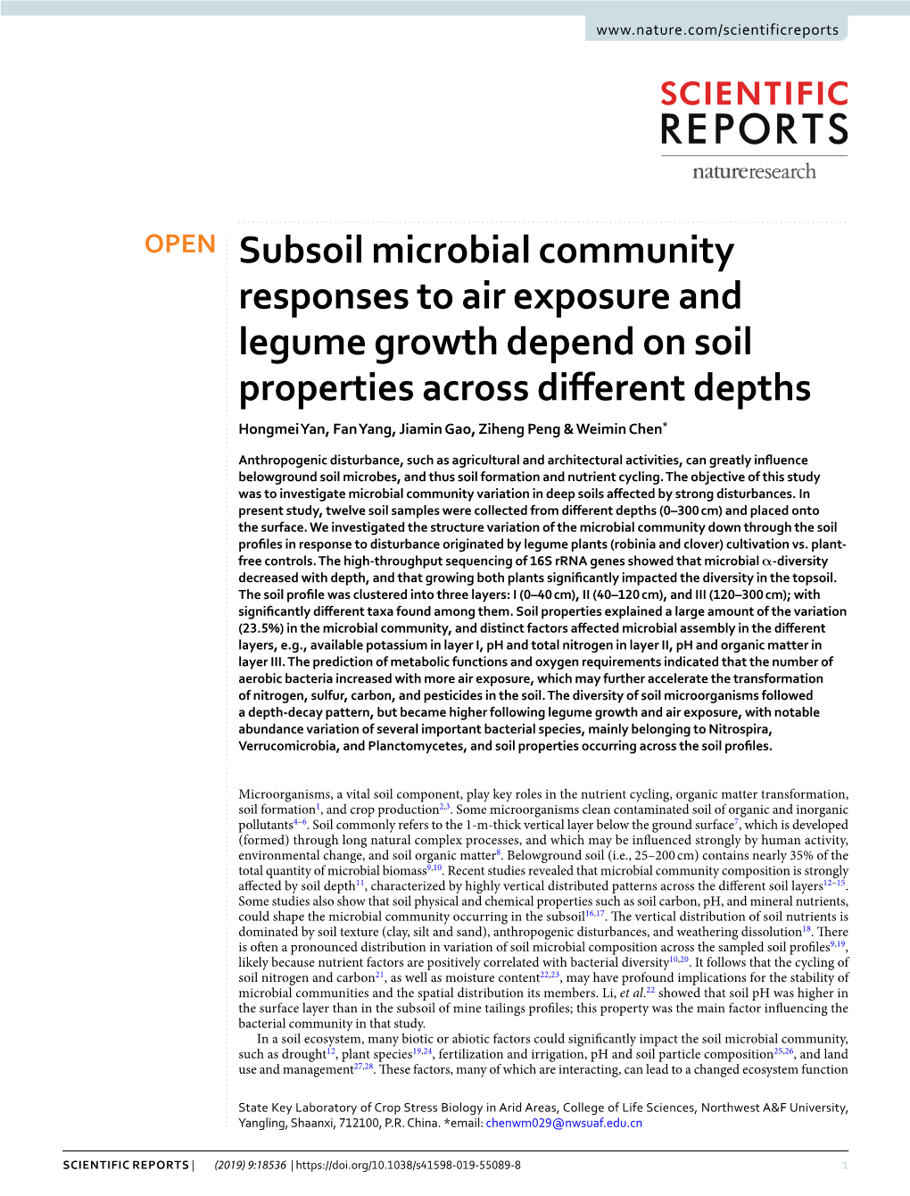 Subsoil Microbial Community Responses to Air Exposure And