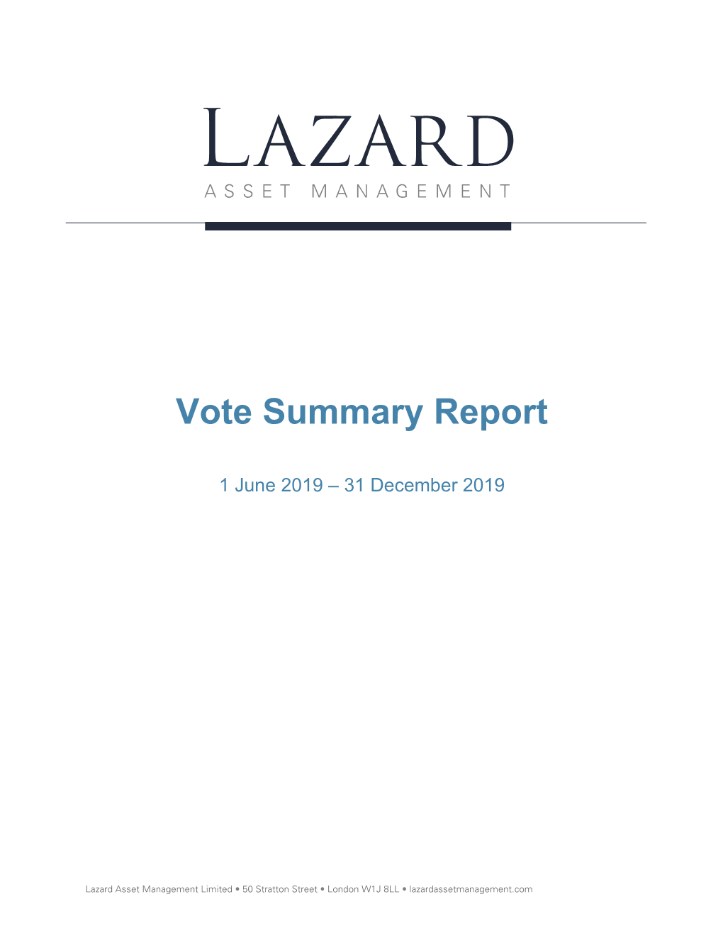 Shareholder Rights Directive II Vote Summary Report 2019