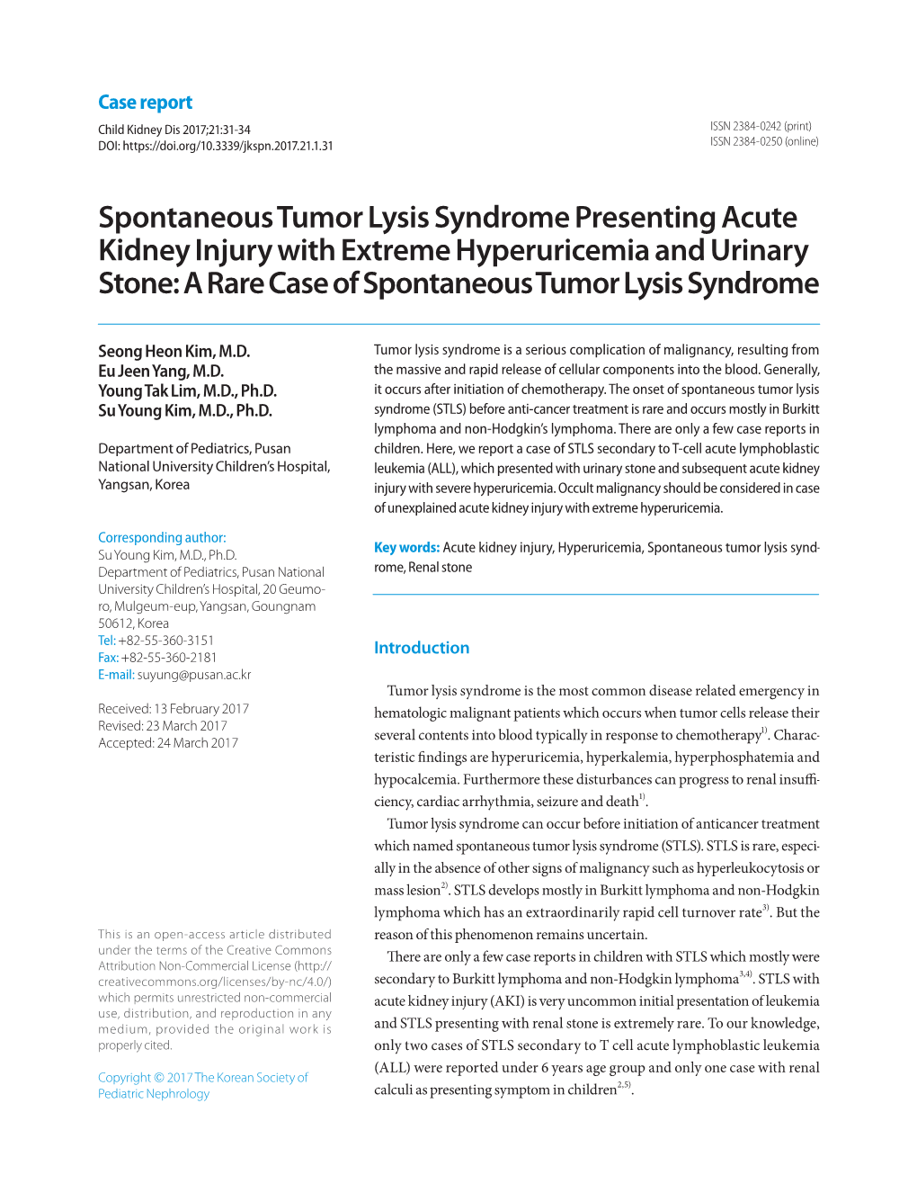Spontaneous Tumor Lysis Syndrome Presenting Acute Kidney Injury with Extreme Hyperuricemia and Urinary Stone: a Rare Case of Spontaneous Tumor Lysis Syndrome
